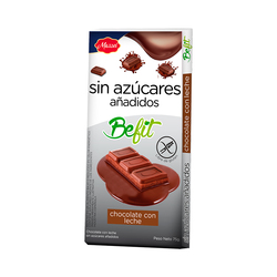 Tableta Chocolate con Leche Sin Azcares Aadidos Befit 75gr