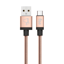 Cable USB Tipo-C Elg INXC10GD Blindado Inox 1 metro Gold