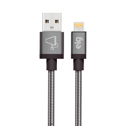 Cable USB Lightning Elg INX810GY Blindado Inox 1 metro Gris