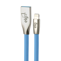 Cable USB Lightning Elg L810PB Inox Flat 1 metro Azul