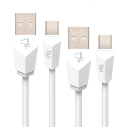 Kit de Cables USB Tipo-C Elg CMBC12WH 1 metro + 2 metros Blanco